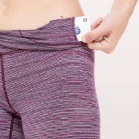 Lululemon Wunder Under HR 21" Edged Stripe Jacquard Blueprint Royal Ruby Sz 2 - Picture 2 of 10